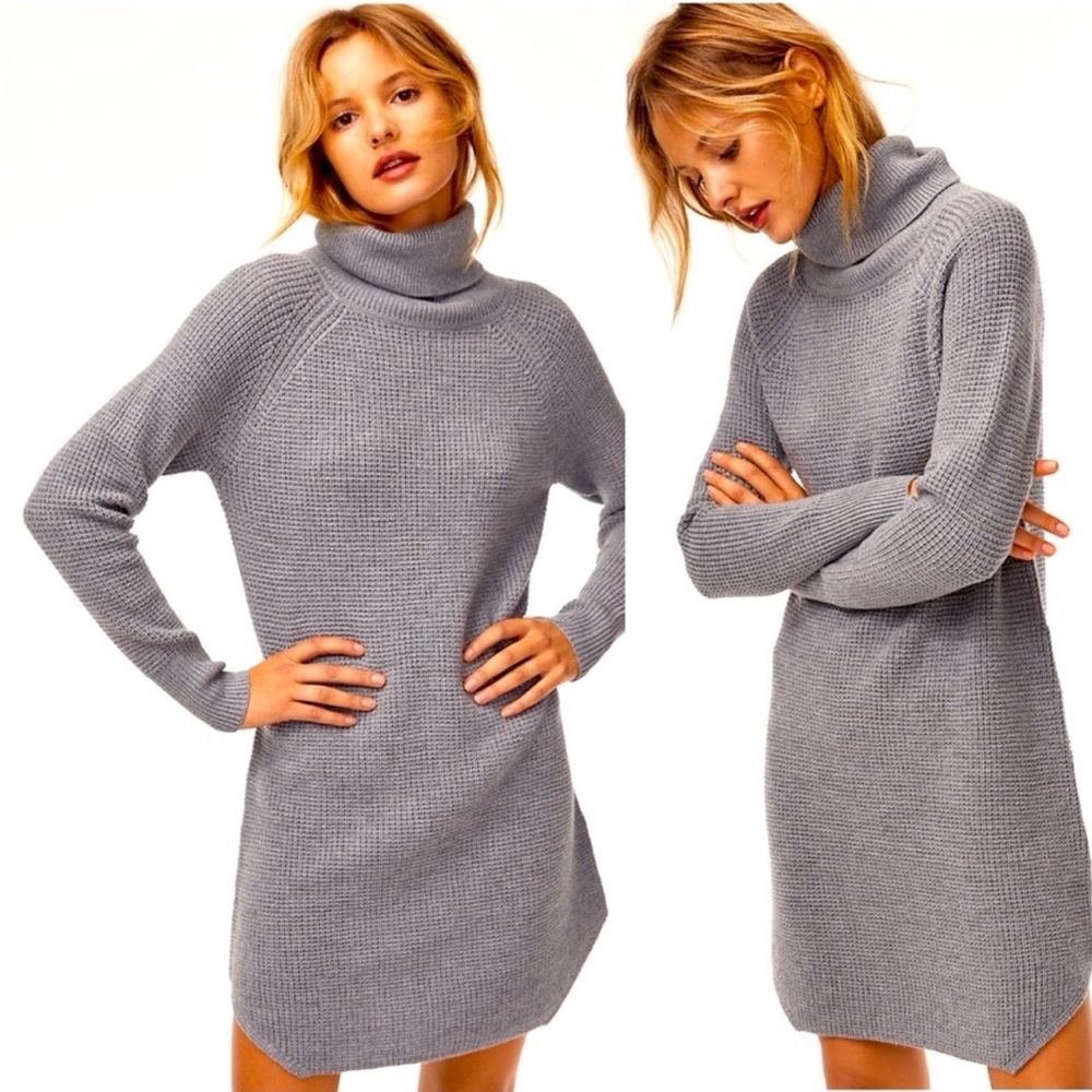 Wilfred Free Bianca Turtleneck Sweater Dress,  Grey,‎ Size XXS